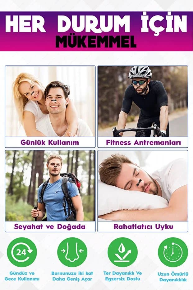 Manyetik Burun Bandı Seti Premium 30'lu, Horlama Azaltıcı Mıknatıslı Siyah Dilatörü Aparatı